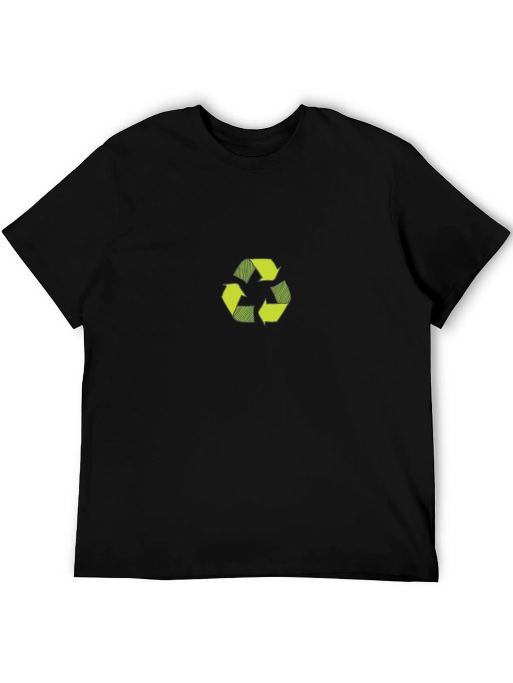 Eco-Friendly Black T-Shirt with Recycle Symbol