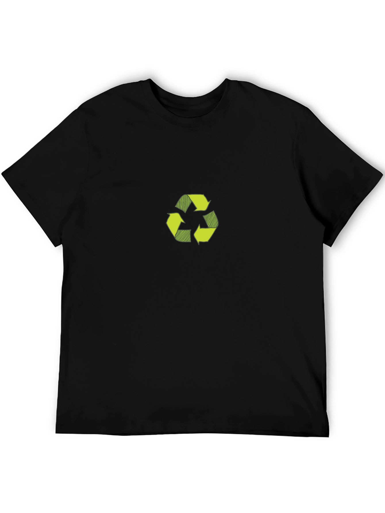 Eco-Friendly Black T-Shirt with Recycle Symbol