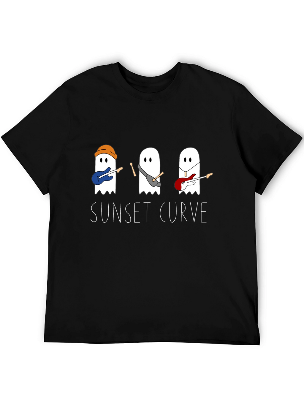 Sunset Curve Ghost Band Black T-Shirt