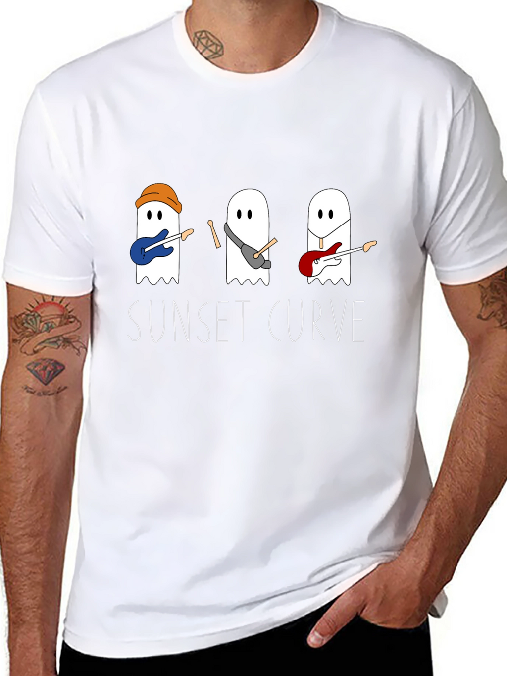 Sunset Curve Ghost Band Black T-Shirt
