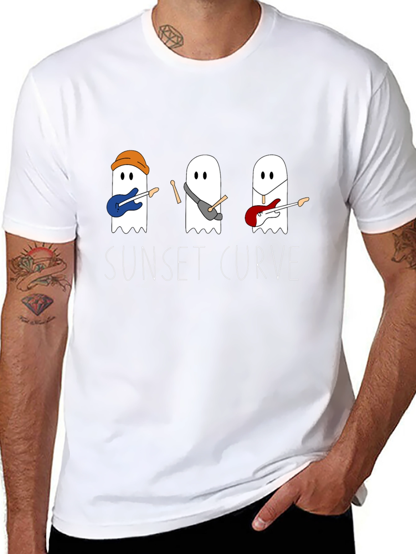 Sunset Curve Ghost Band Black T-Shirt