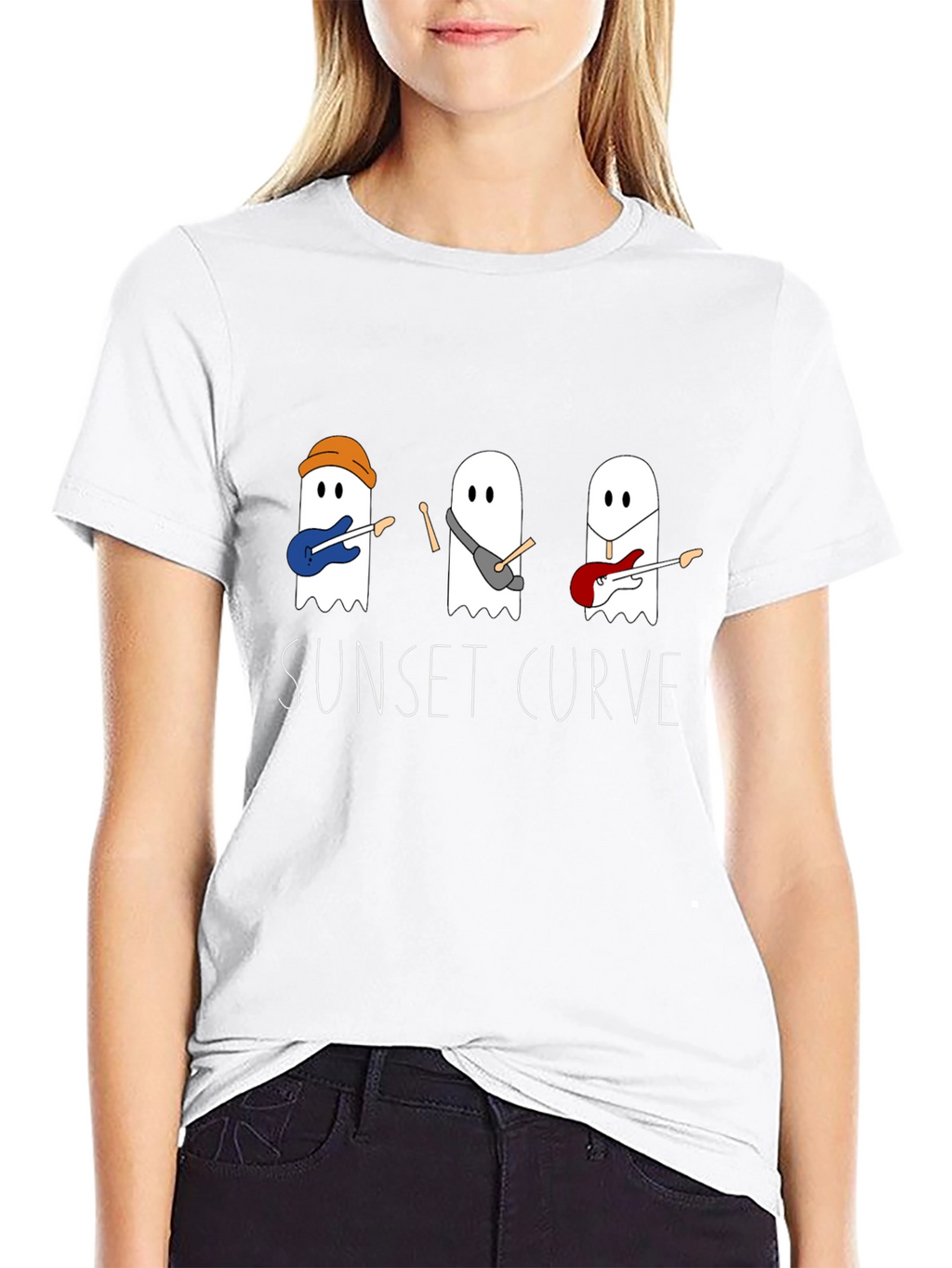 Sunset Curve Ghost Band Black T-Shirt