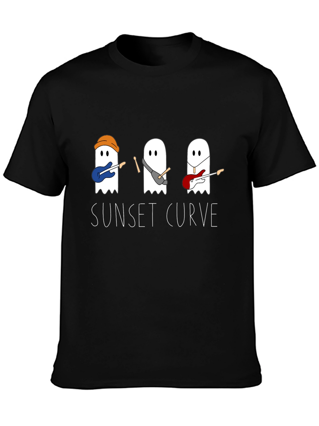 Sunset Curve Ghost Band Black T-Shirt