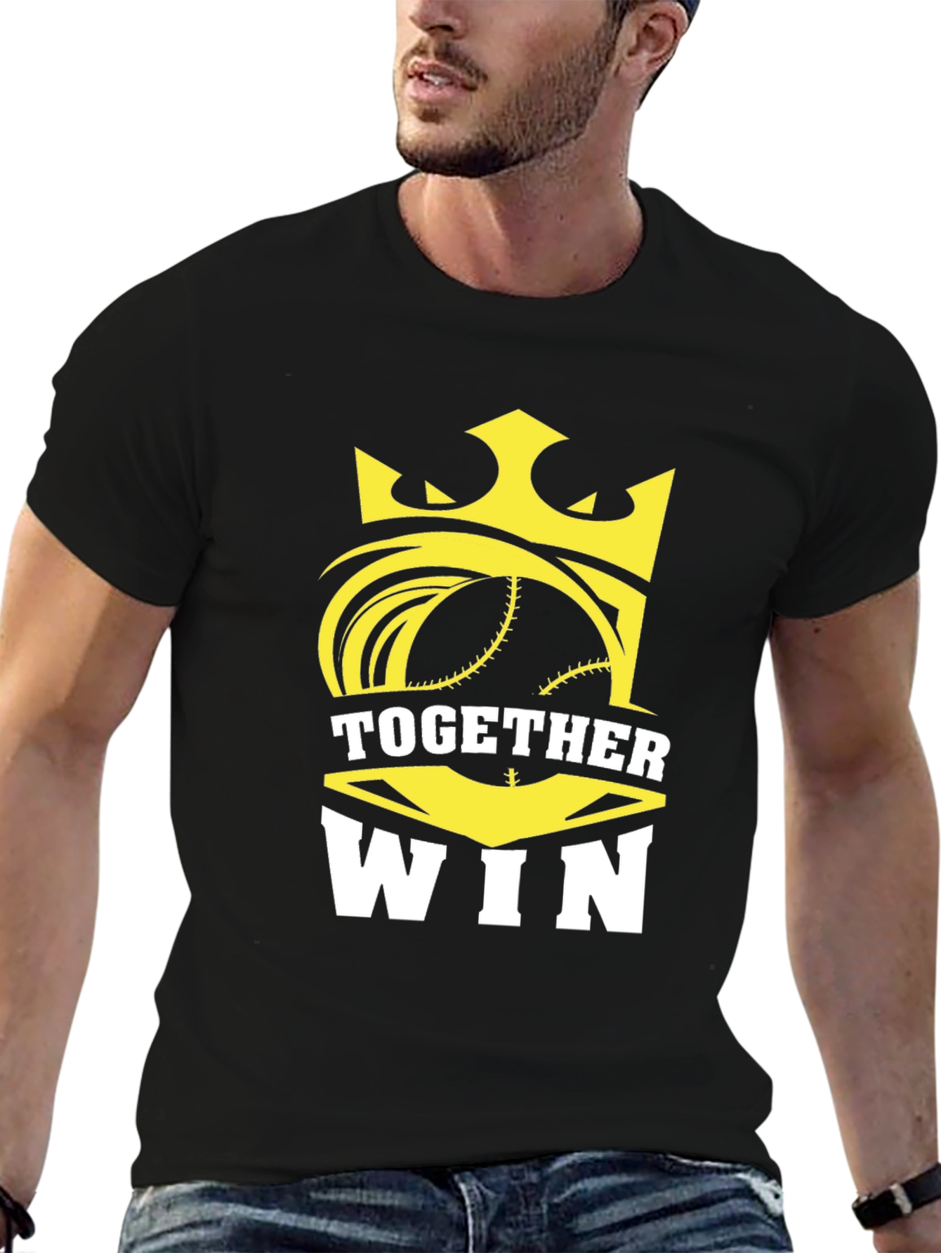 Together Win Graphic Tee - Baseball Crown Design