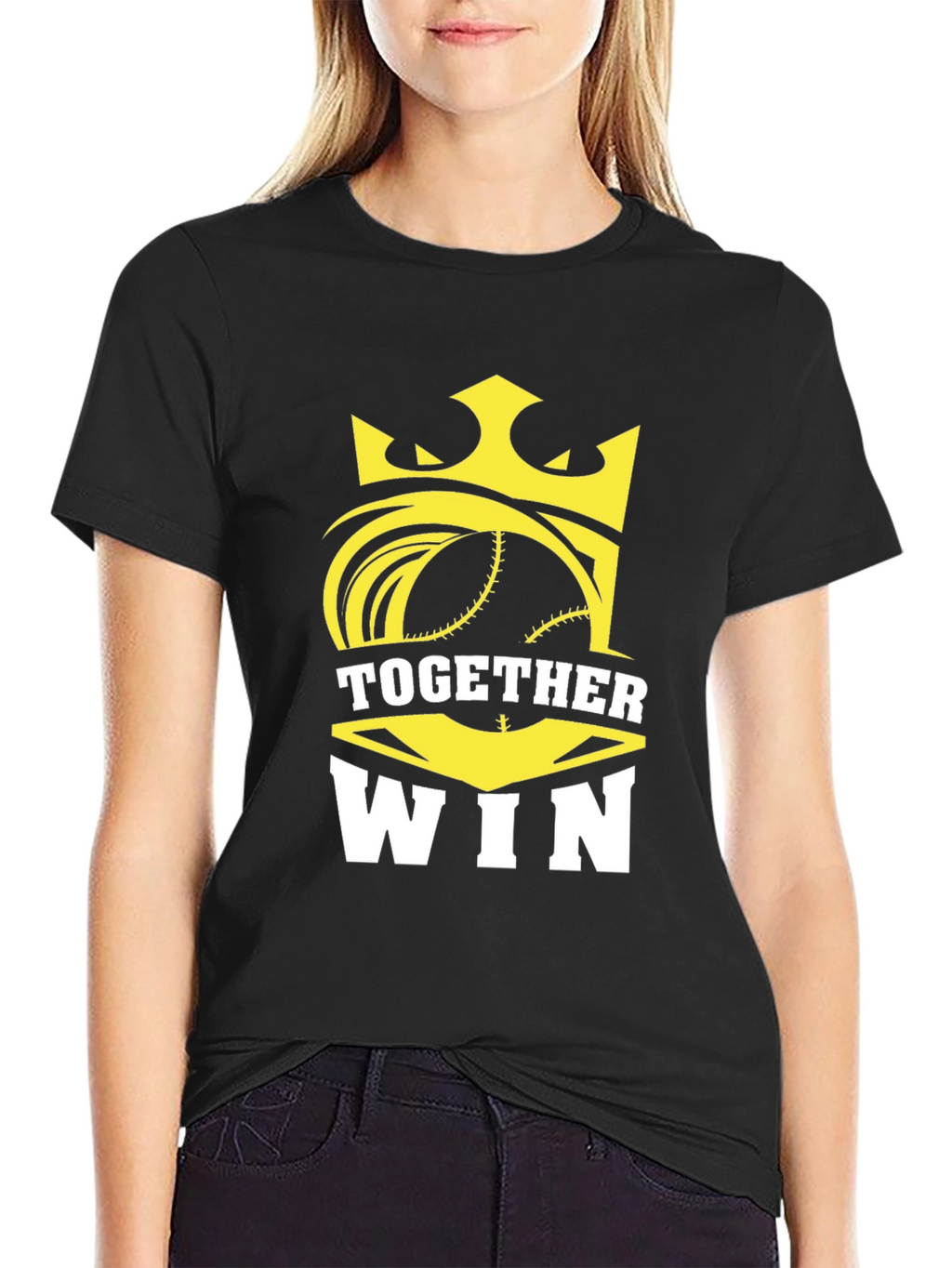 Together Win Graphic Tee - Baseball Crown Design