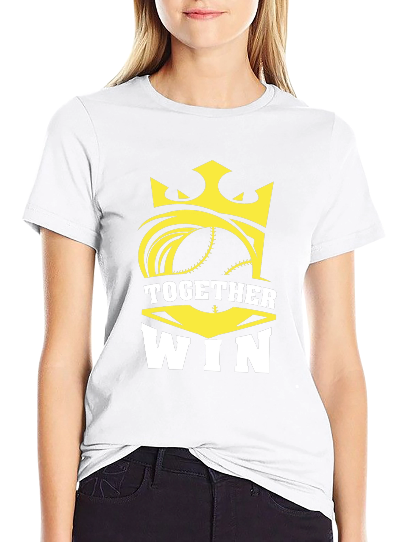 Together Win Graphic Tee - Baseball Crown Design