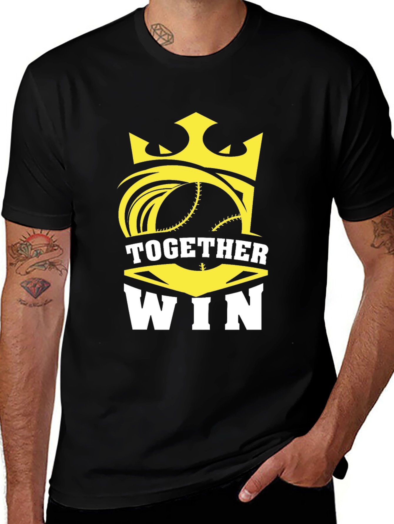 Together Win Graphic Tee - Baseball Crown Design