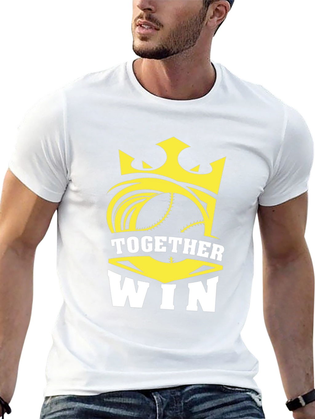 Together Win Graphic Tee - Baseball Crown Design