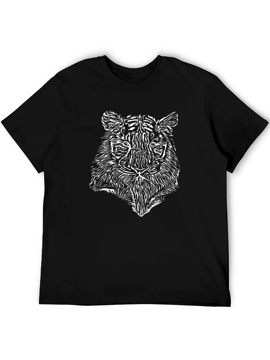 Tiger Graphic Print Black T-Shirt