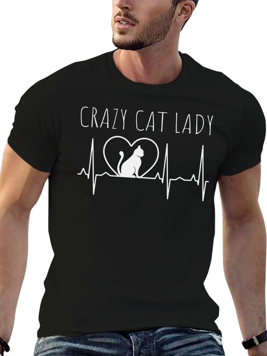 Crazy Cat Lady Heartbeat T-Shirt