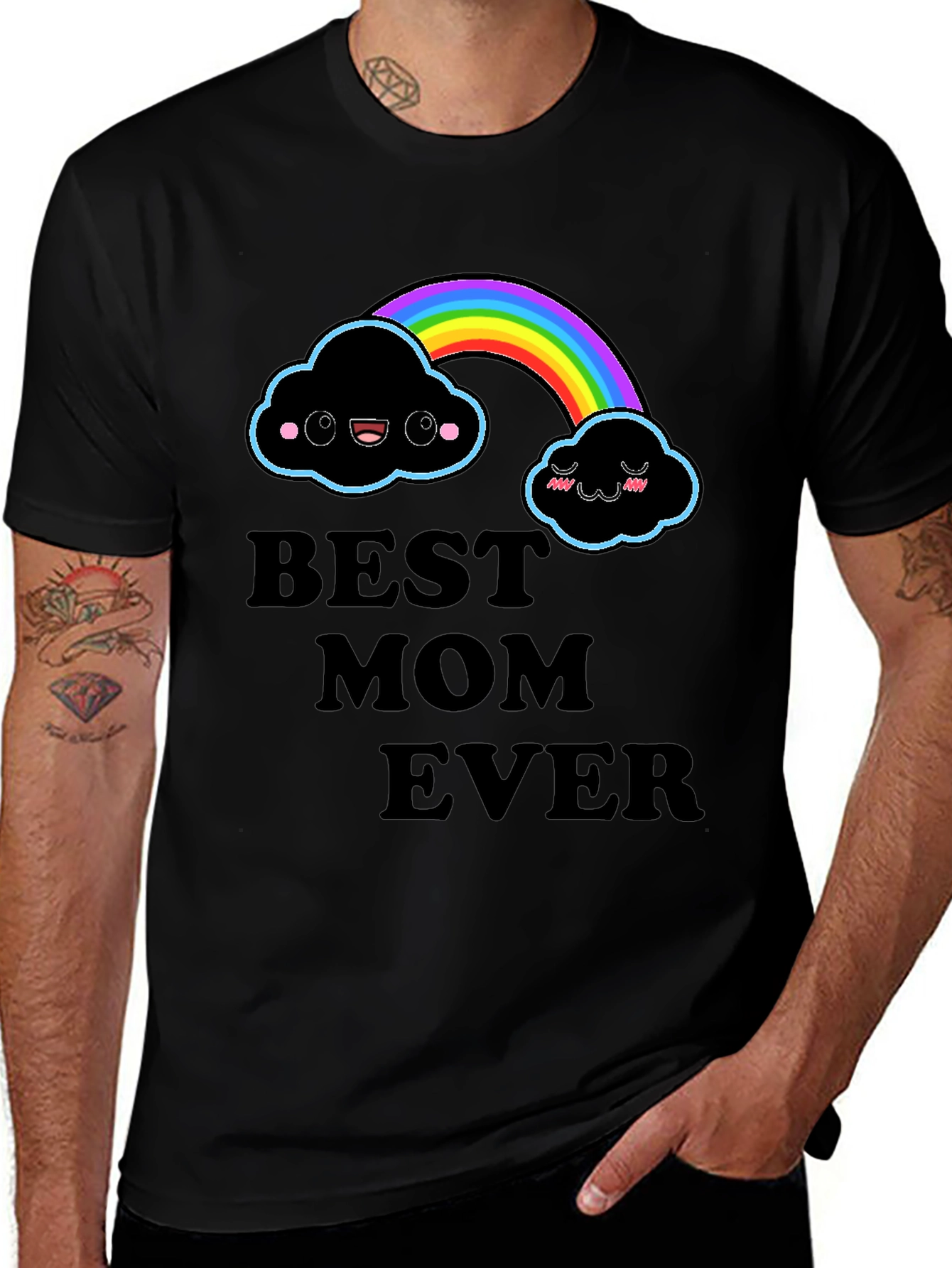 Best Mom Ever Rainbow Cloud T-Shirt