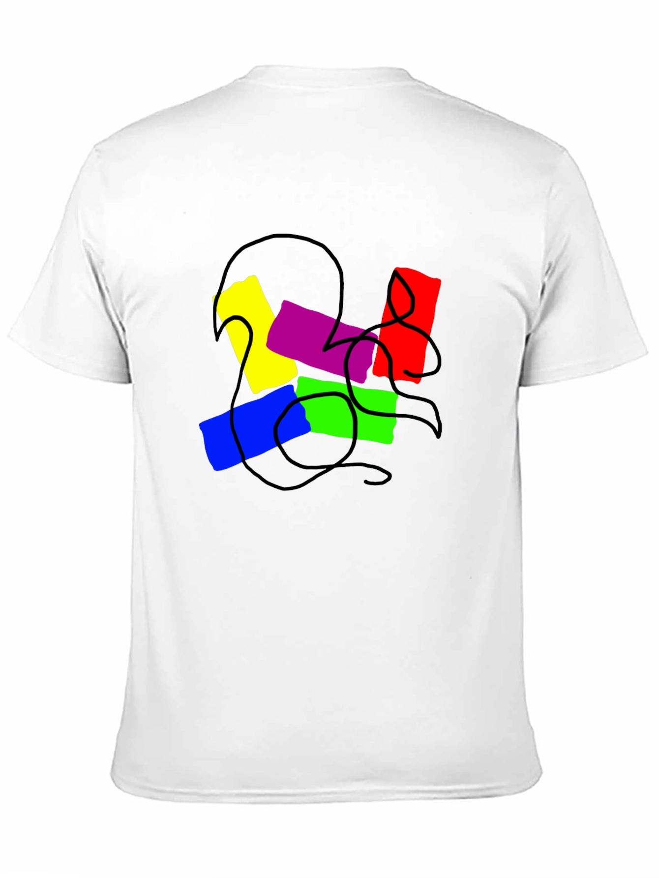 Abstract Colorful Graphic Print Black T-Shirt