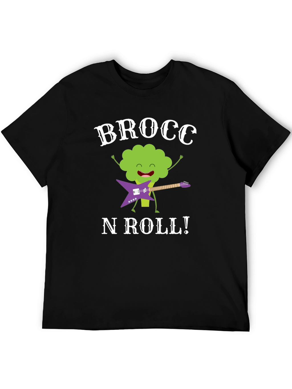 Brocc N Roll T-Shirt - Funny Broccoli Guitar Tee