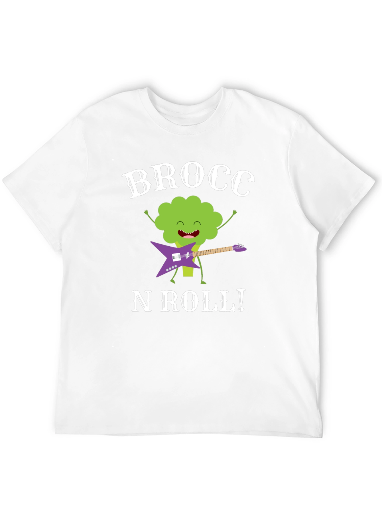 Brocc N Roll T-Shirt - Funny Broccoli Guitar Tee