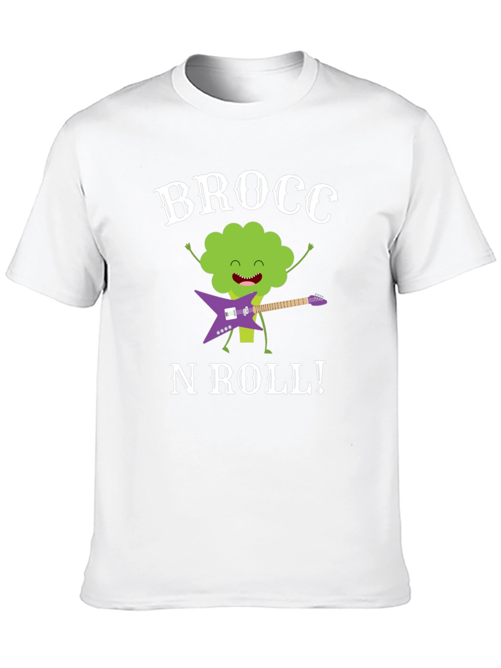 Brocc N Roll T-Shirt - Funny Broccoli Guitar Tee