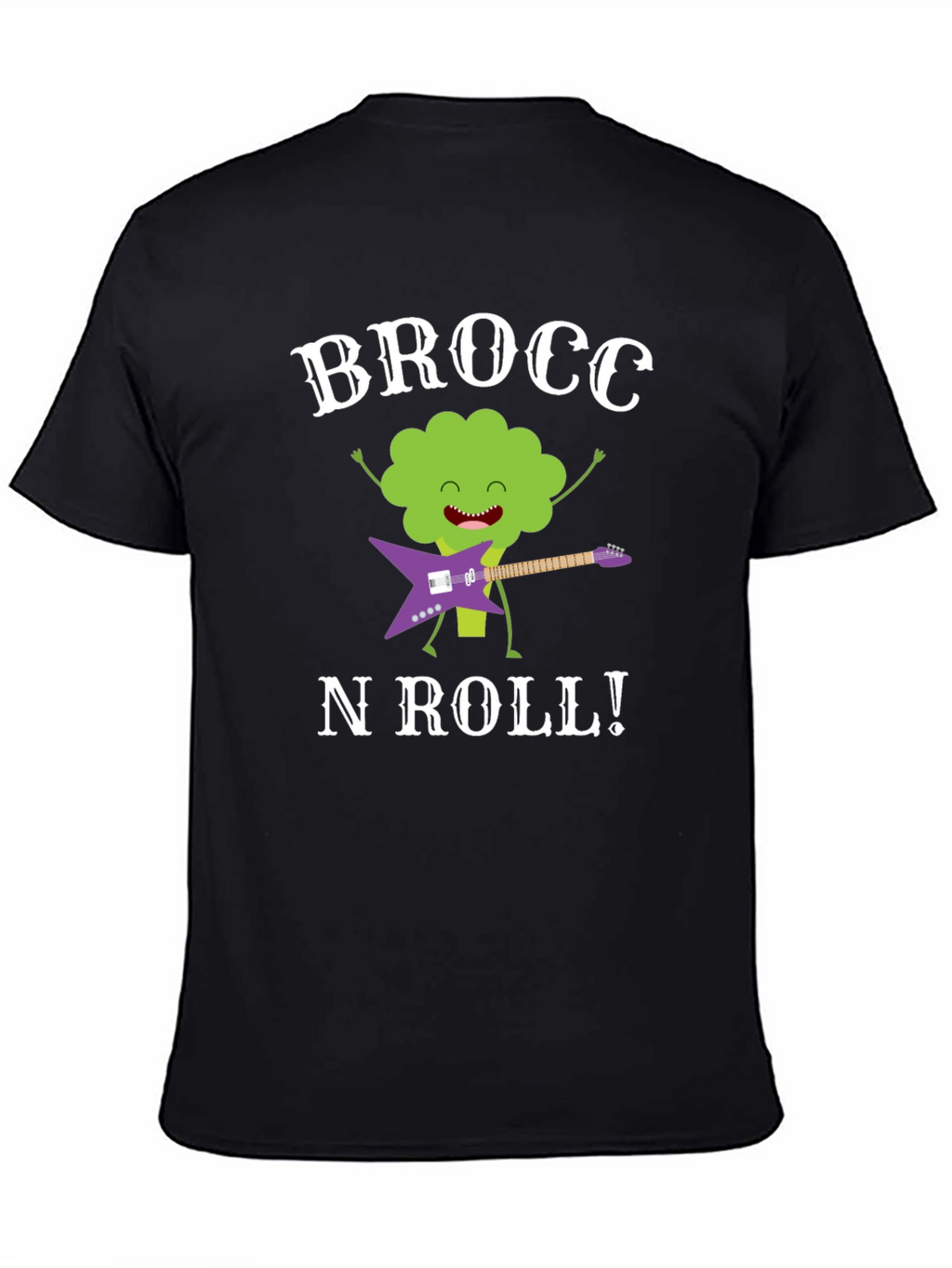 Brocc N Roll T-Shirt - Funny Broccoli Guitar Tee