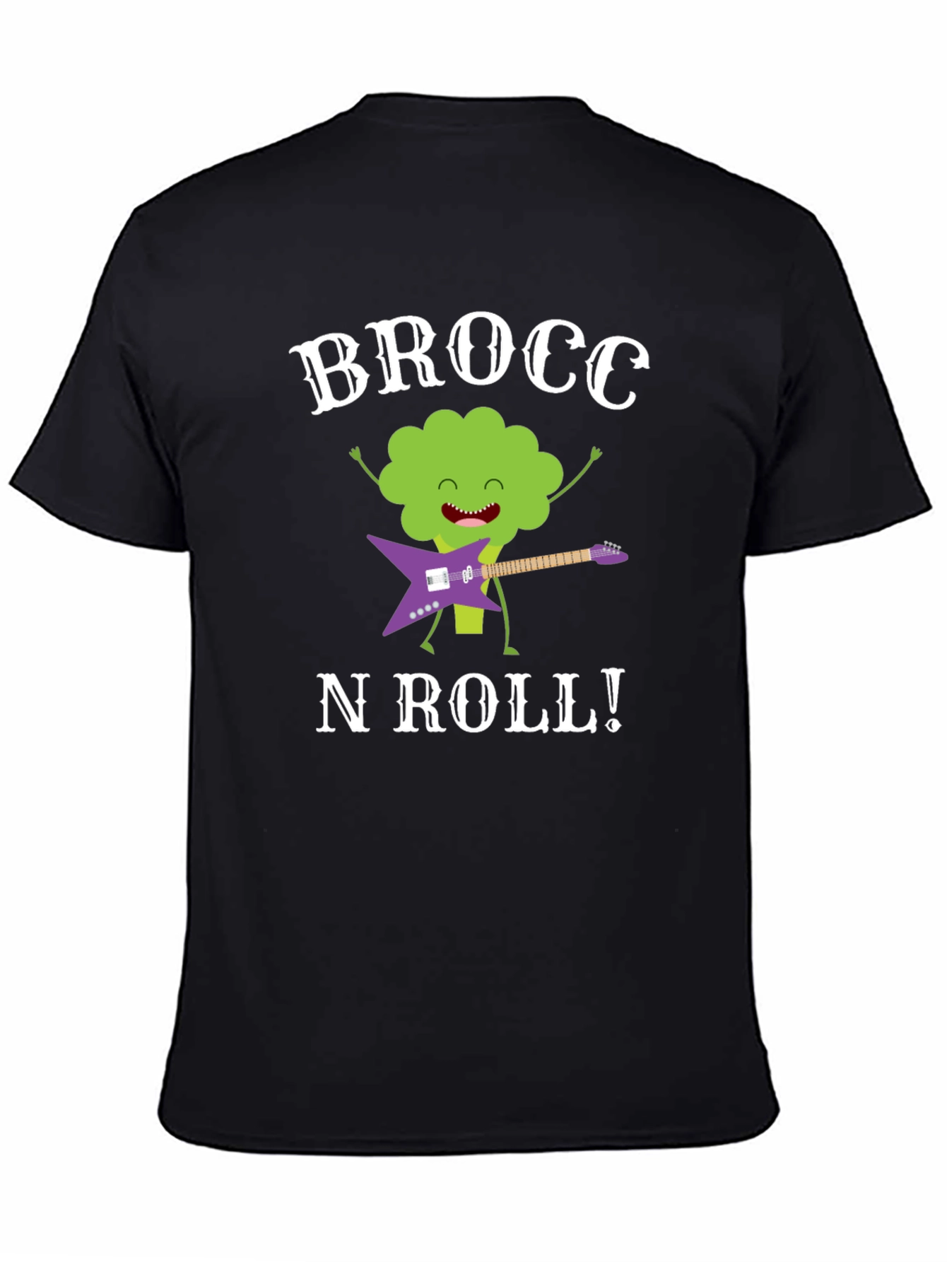 Brocc N Roll T-Shirt - Funny Broccoli Guitar Tee