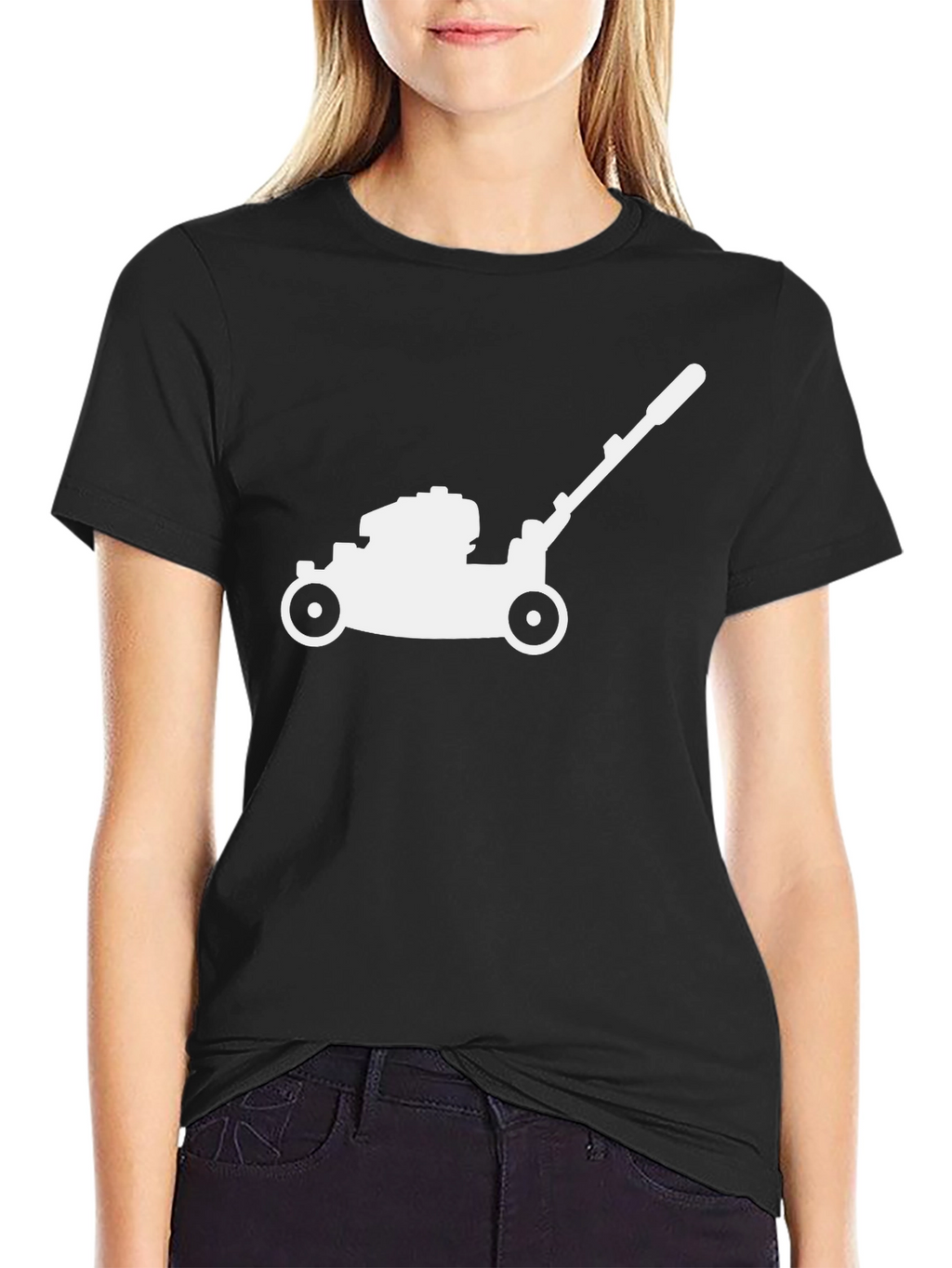 Lawn Mower Graphic Tee - Black Cotton T-Shirt