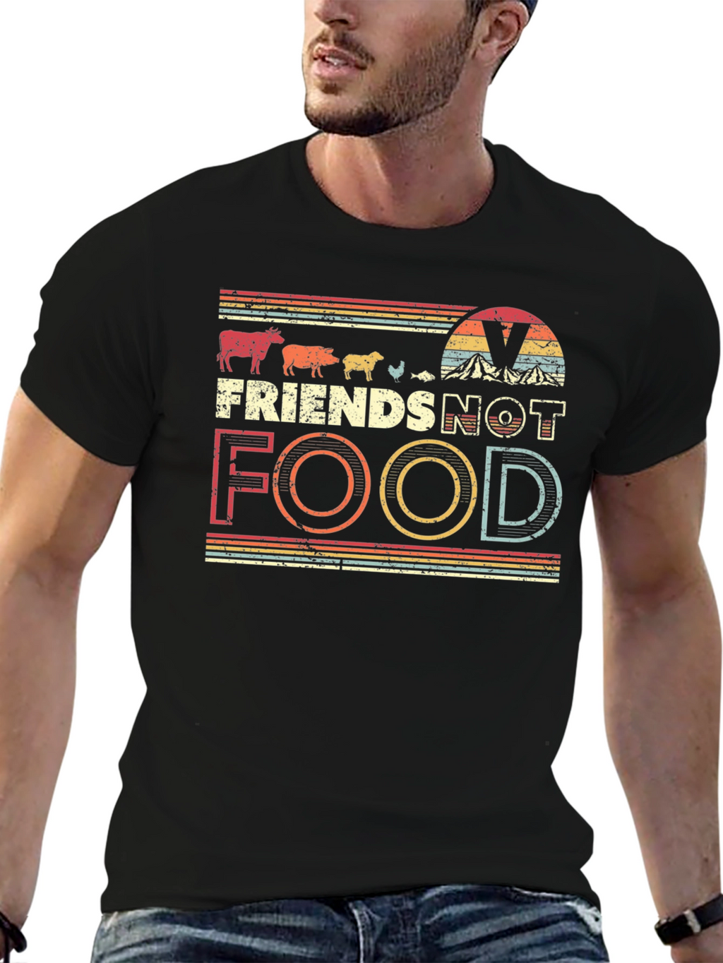 Vegan Friends Not Food T-Shirt - Unisex Tee