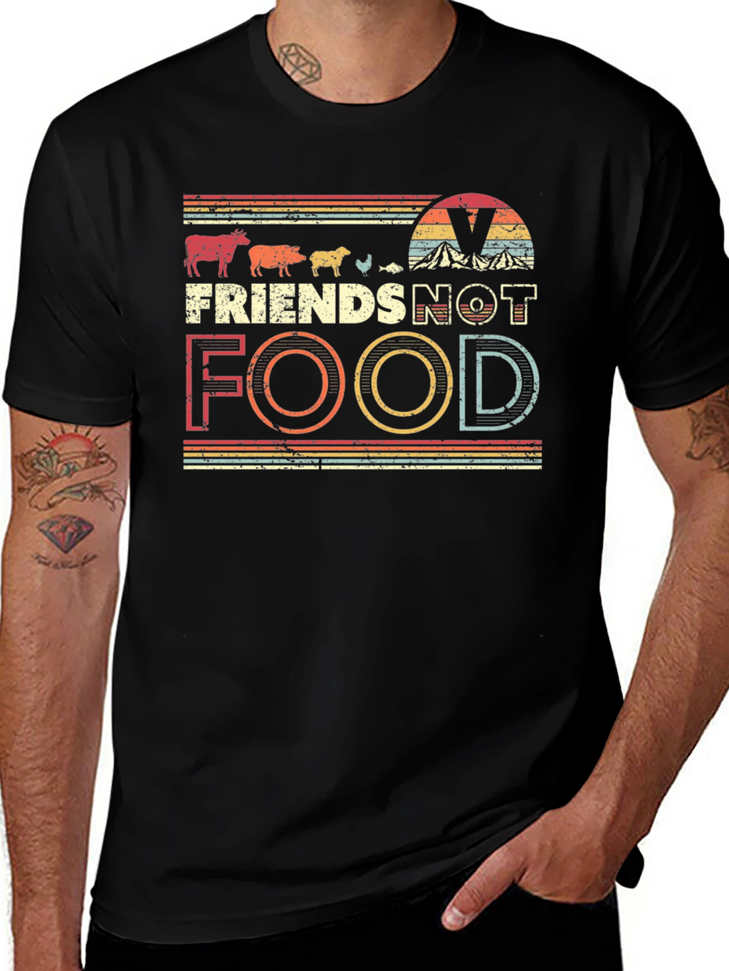 Vegan Friends Not Food T-Shirt - Unisex Tee