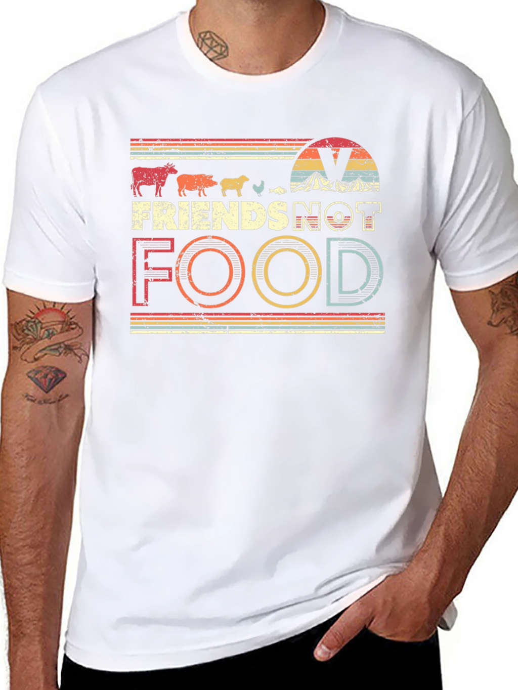 Vegan Friends Not Food T-Shirt - Unisex Tee