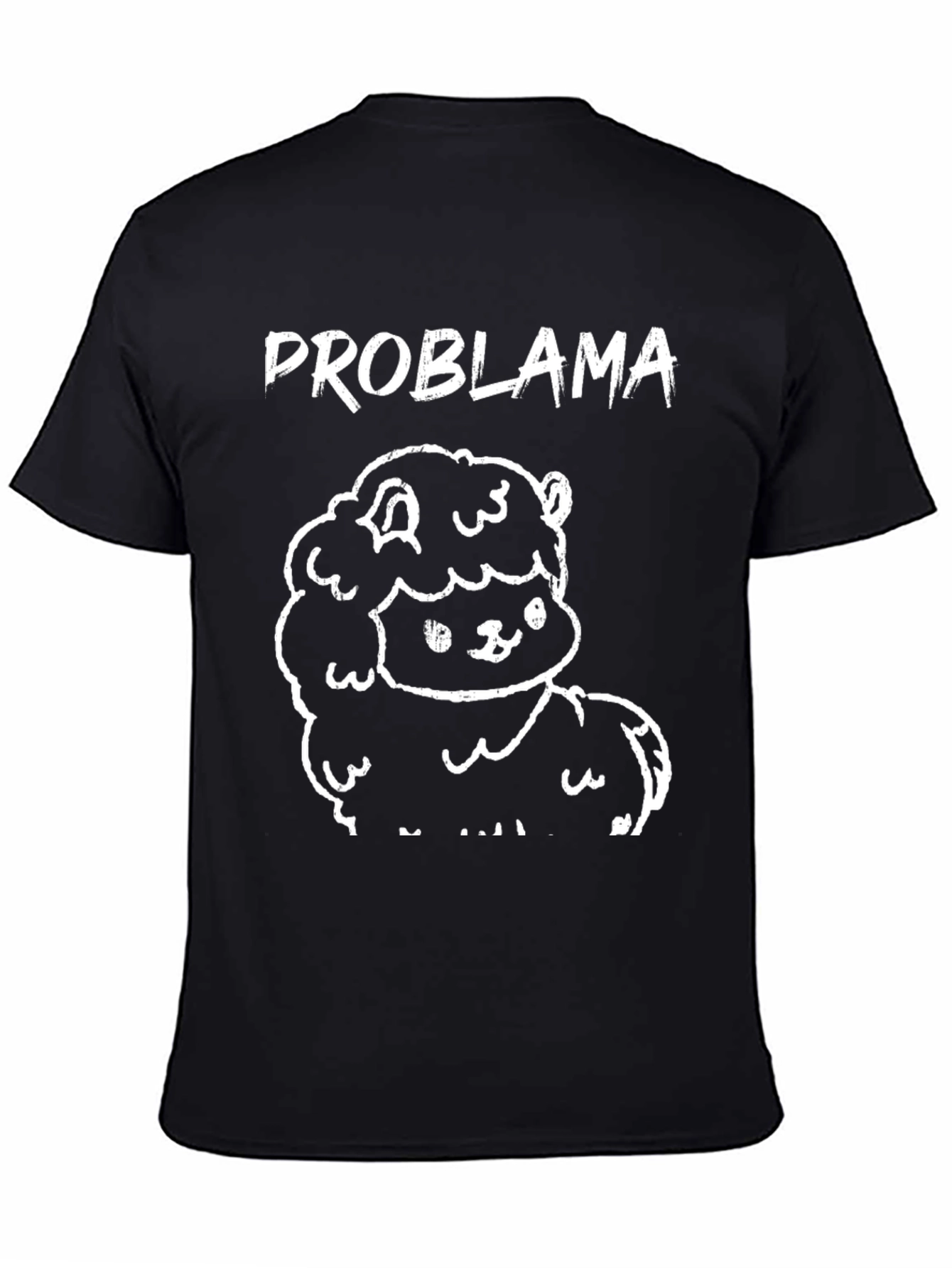 Problama Black Cotton Graphic T-Shirt