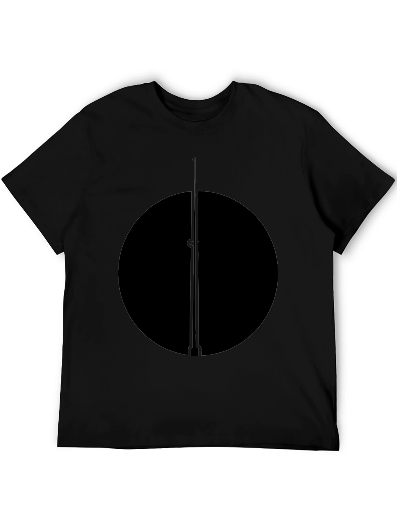 Minimalist Black Circle and Line T-Shirt