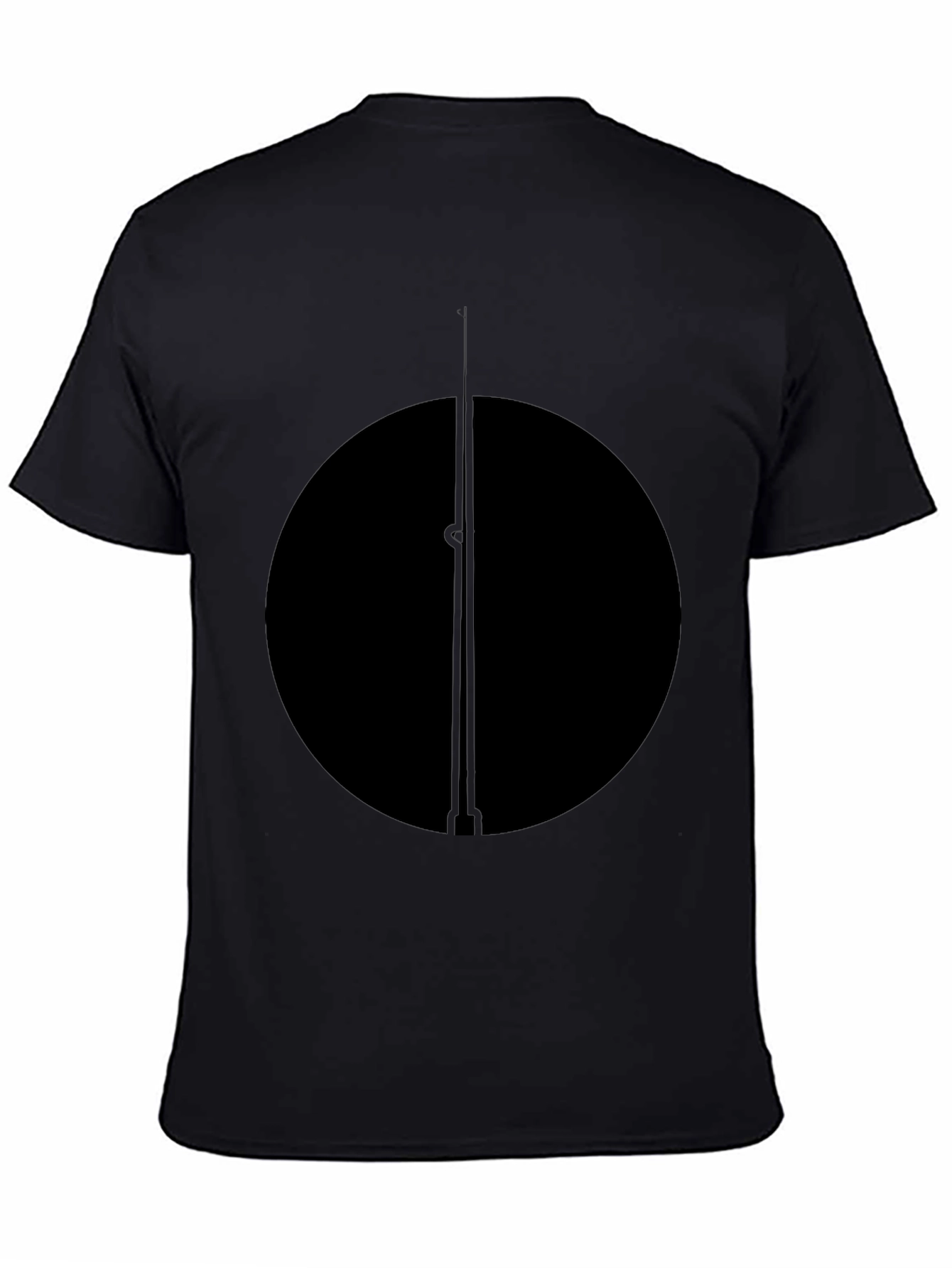 Minimalist Black Circle and Line T-Shirt
