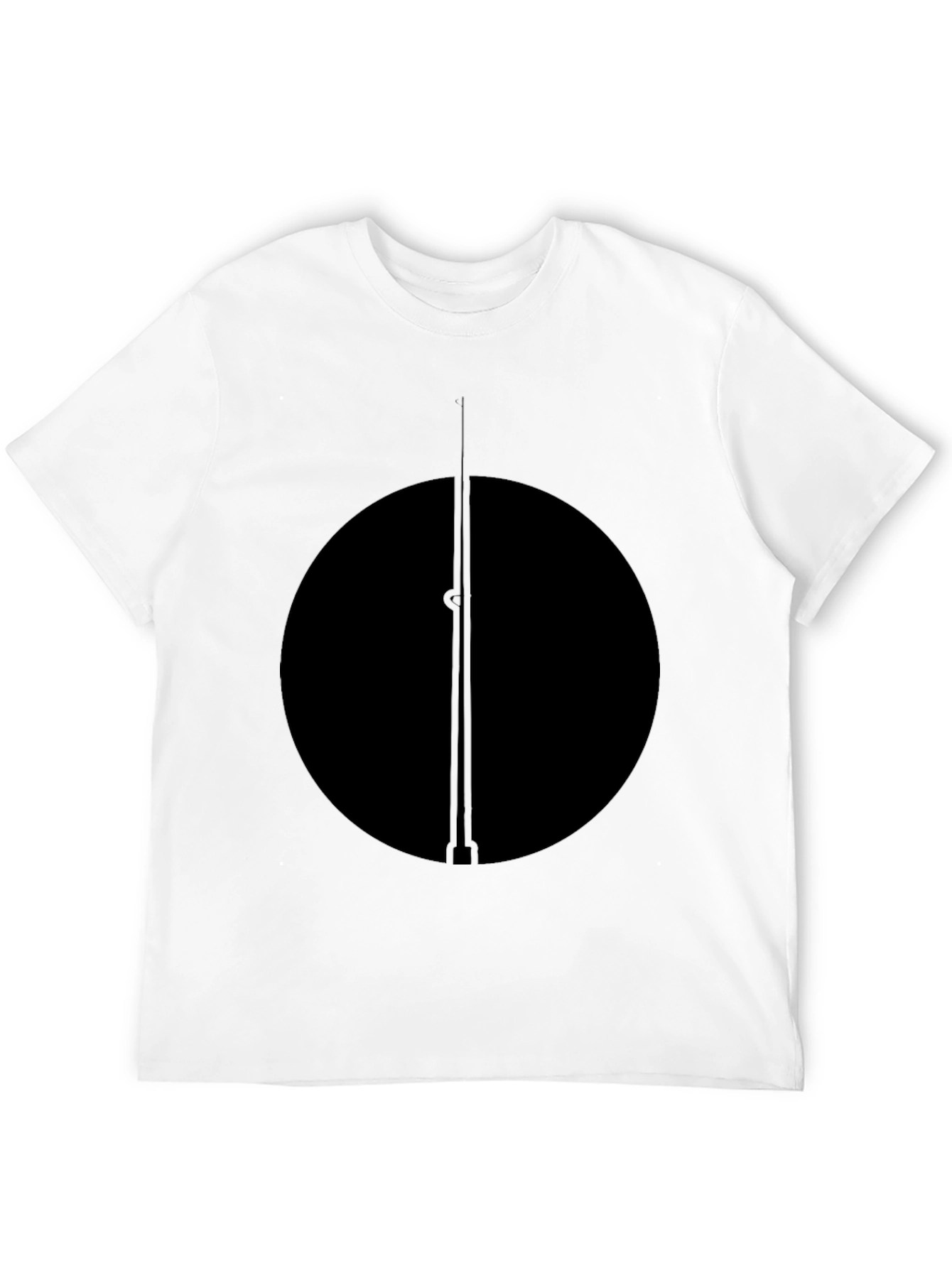 Minimalist Black Circle and Line T-Shirt