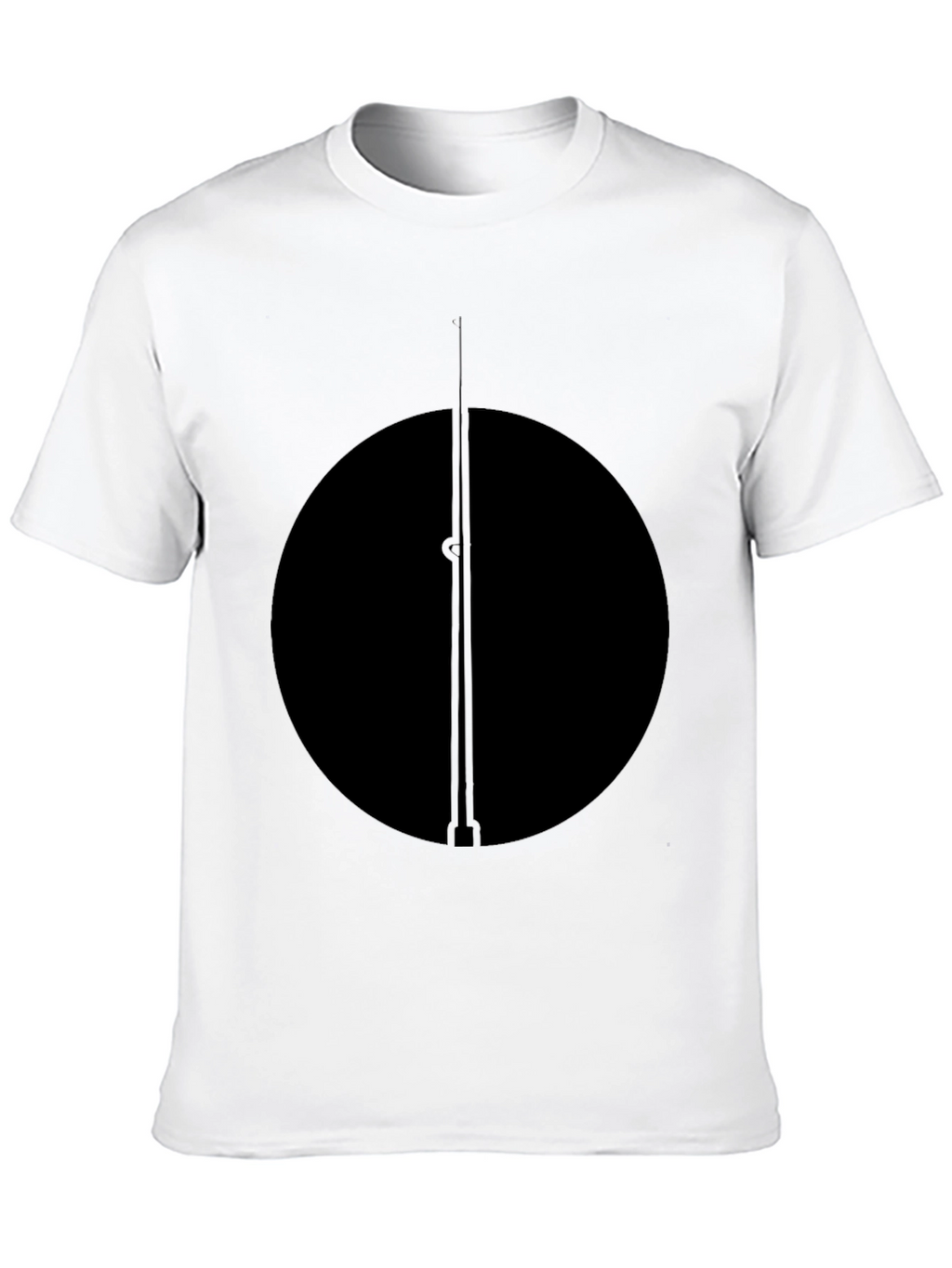 Minimalist Black Circle and Line T-Shirt