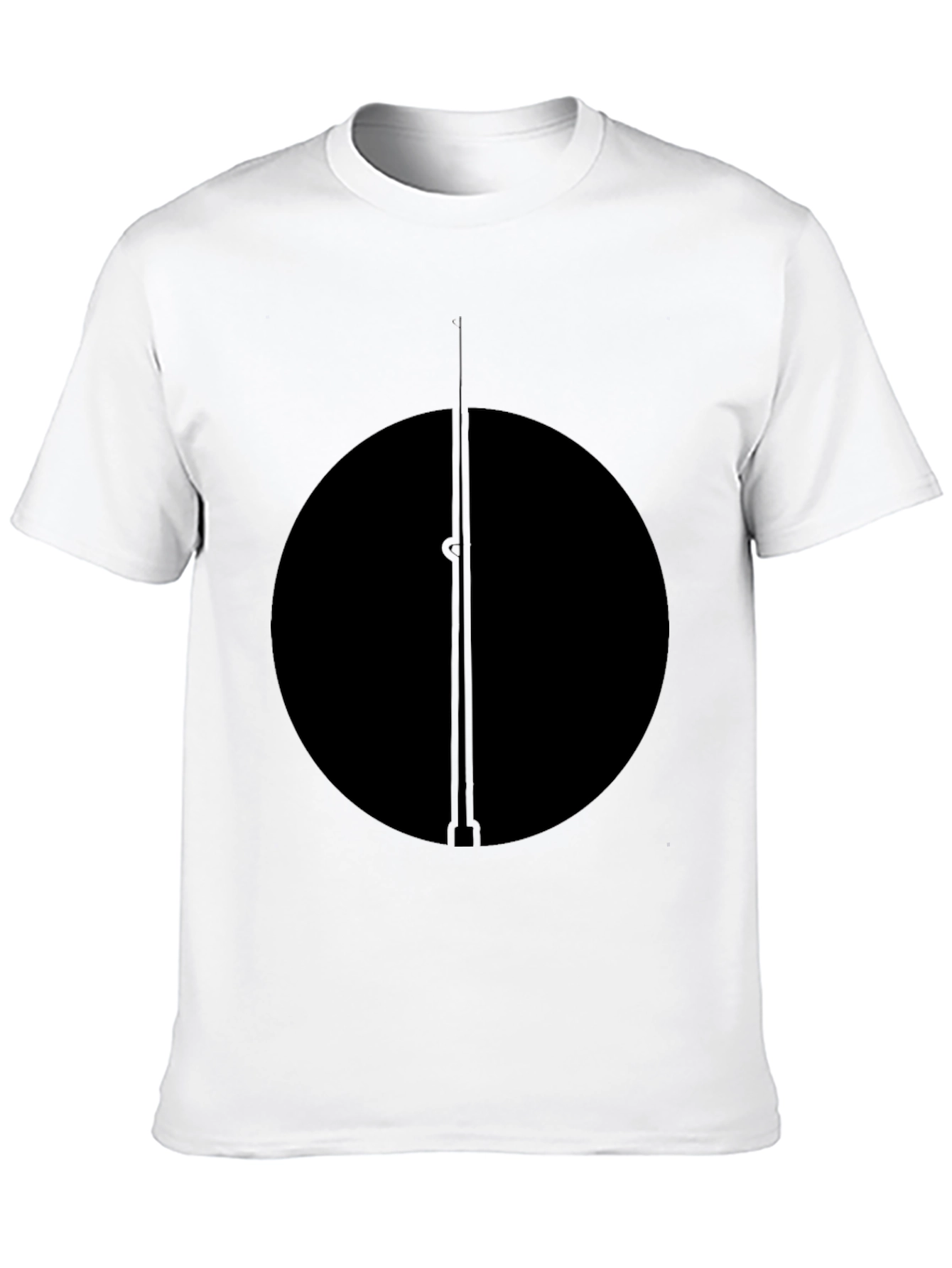 Minimalist Black Circle and Line T-Shirt
