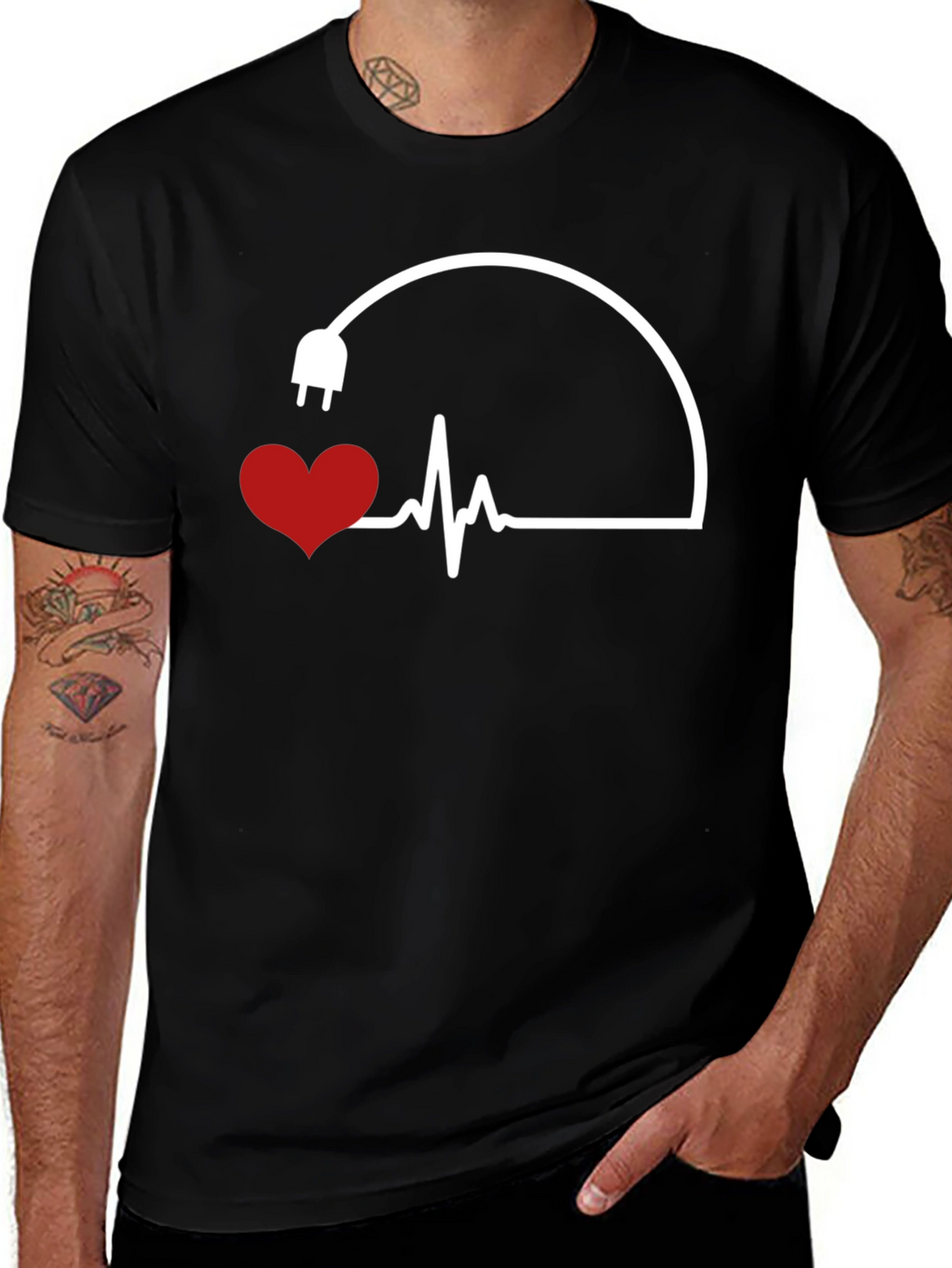 Heartbeat Plug Graphic Tee - Electric Love