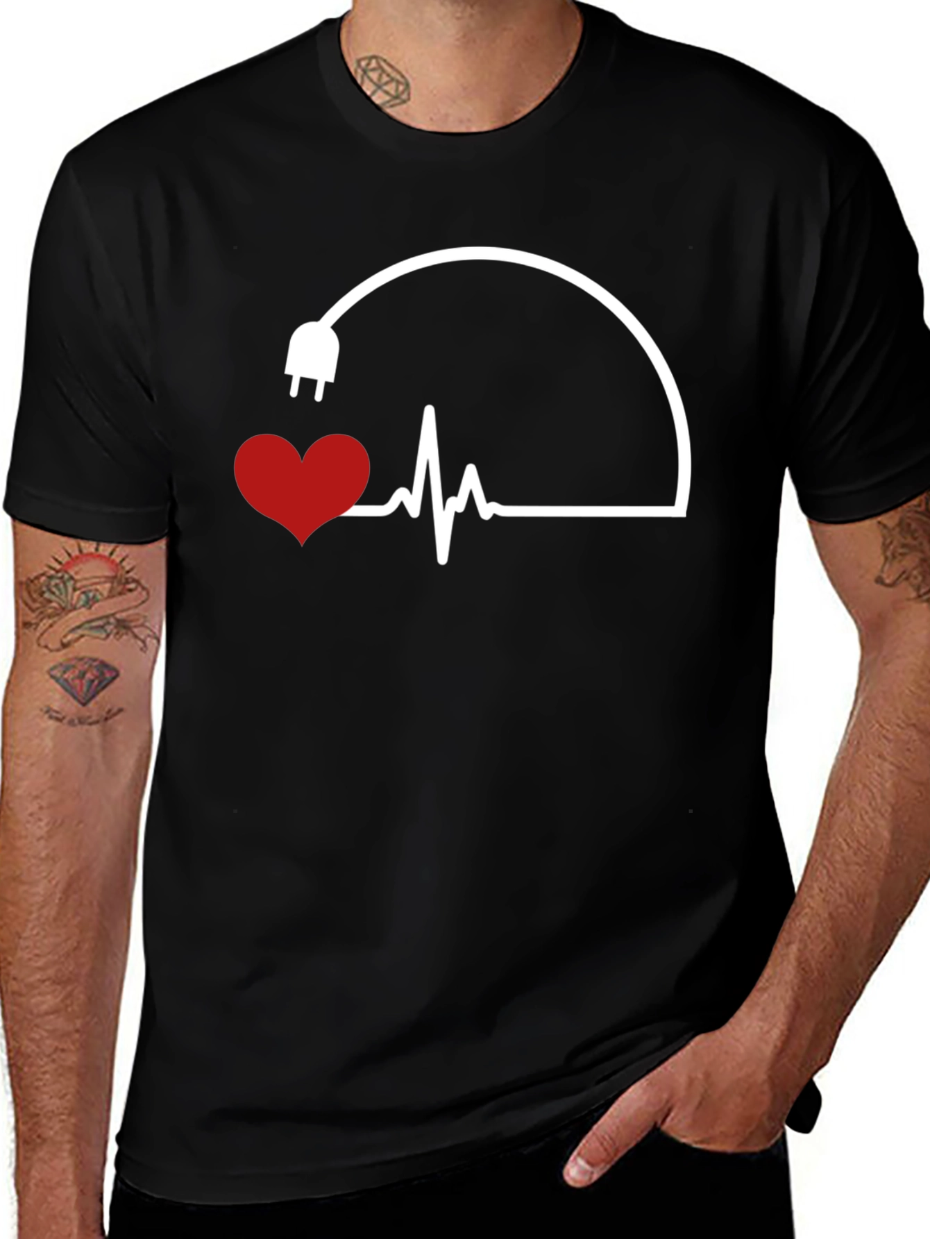 Heartbeat Plug Graphic Tee - Electric Love