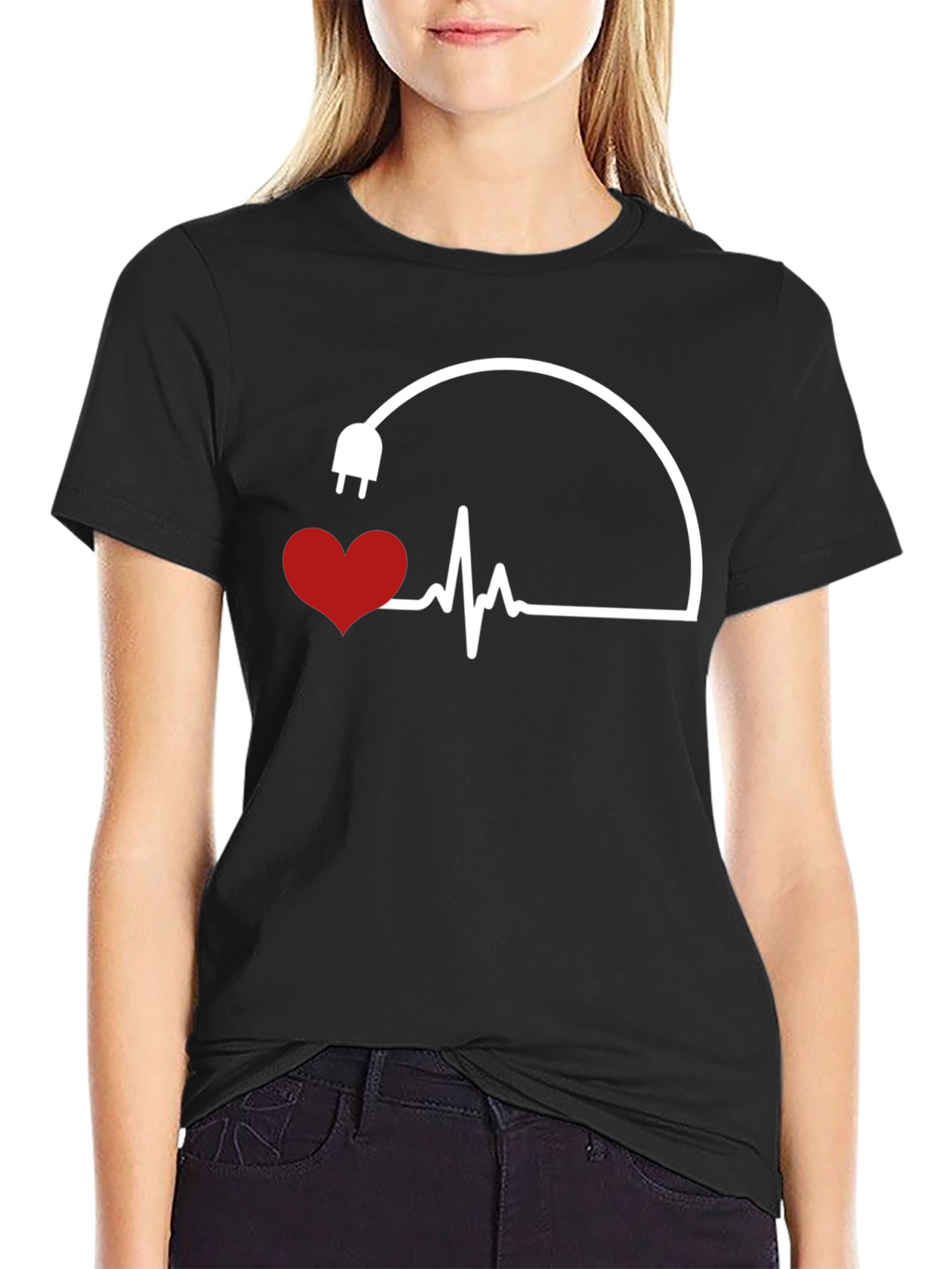 Heartbeat Plug Graphic Tee - Electric Love