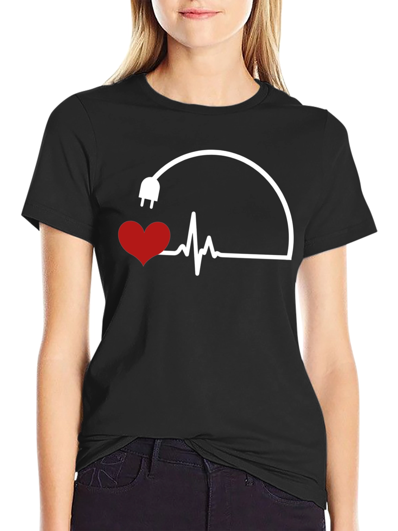 Heartbeat Plug Graphic Tee - Electric Love