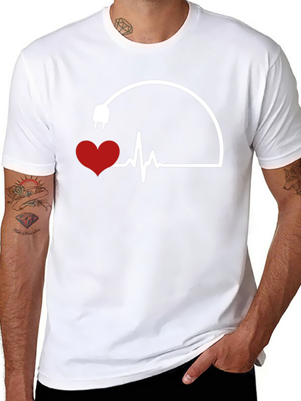 Heartbeat Plug Graphic Tee - Electric Love