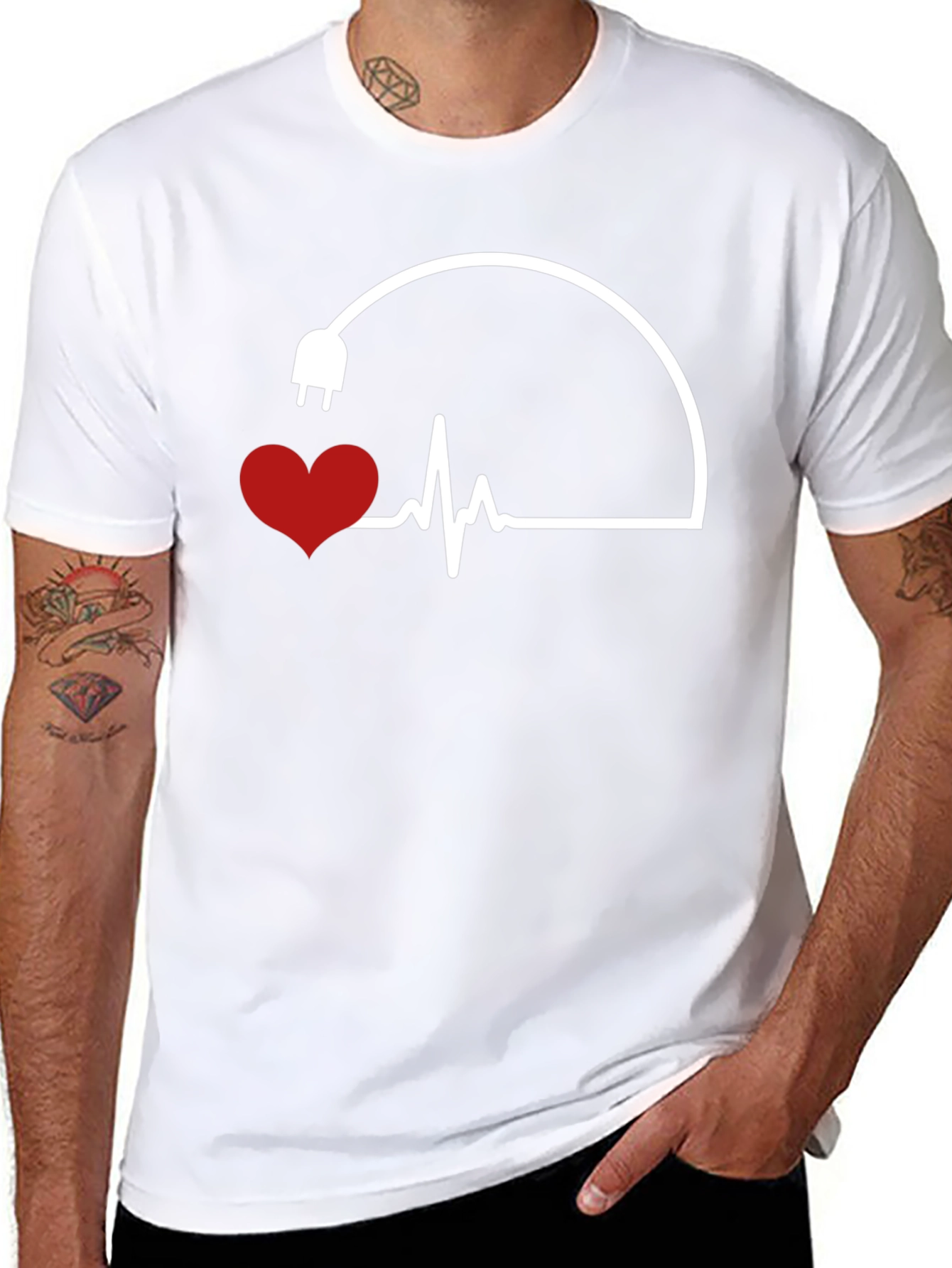 Heartbeat Plug Graphic Tee - Electric Love