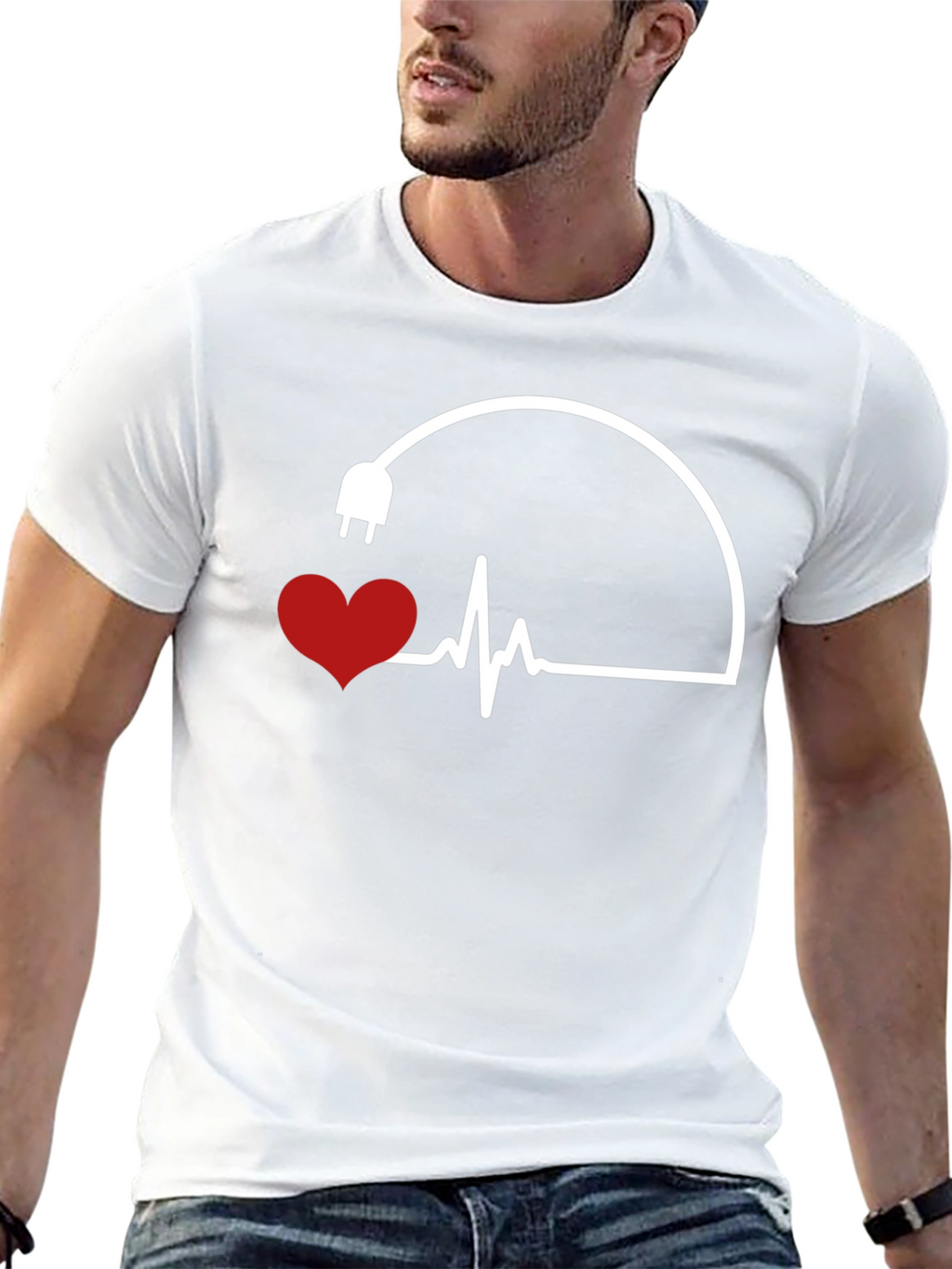 Heartbeat Plug Graphic Tee - Electric Love