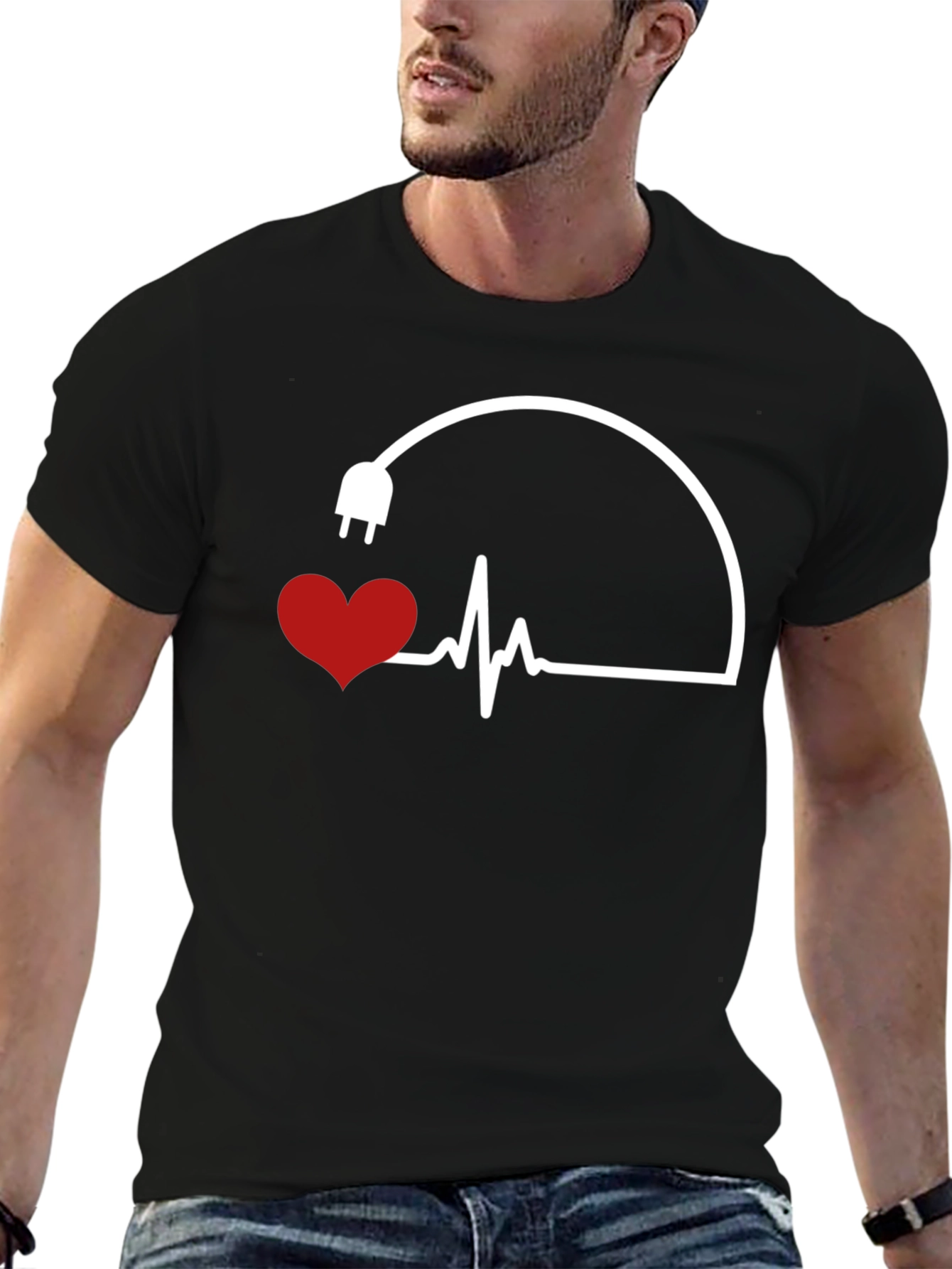 Heartbeat Plug Graphic Tee - Electric Love