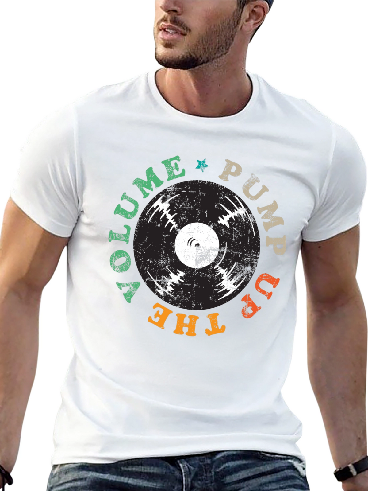 Vinyl Record Graphic T-Shirt - Pump Up The Volume Tee