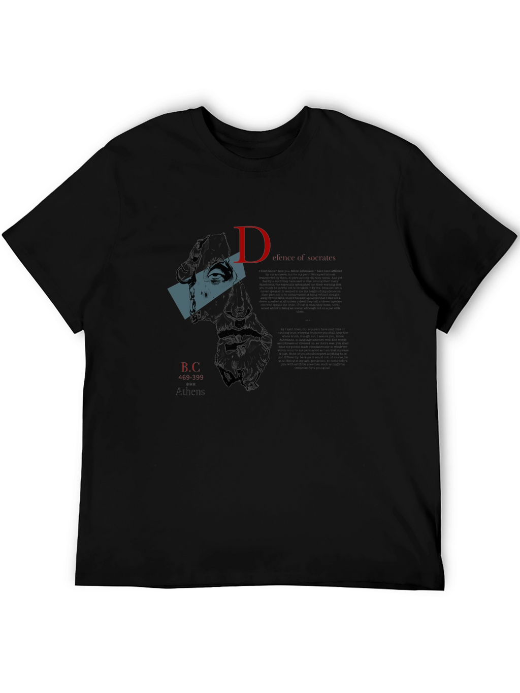 Ancient Greece Graphic Tee - Black Cotton T-Shirt
