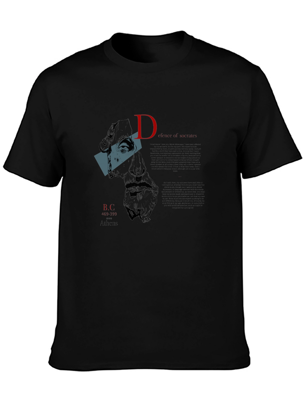Ancient Greece Graphic Tee - Black Cotton T-Shirt