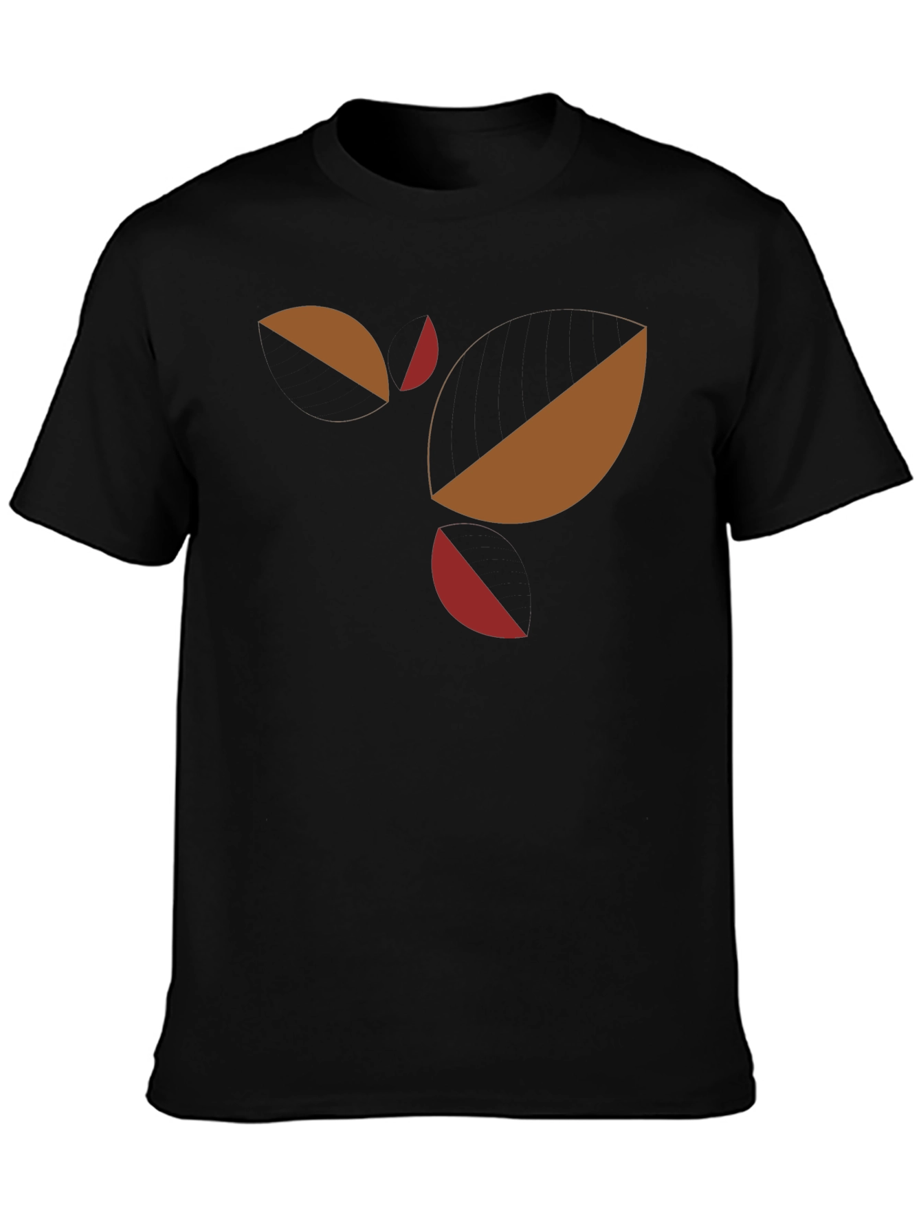 Abstract Geometric Graphic Tee - Black