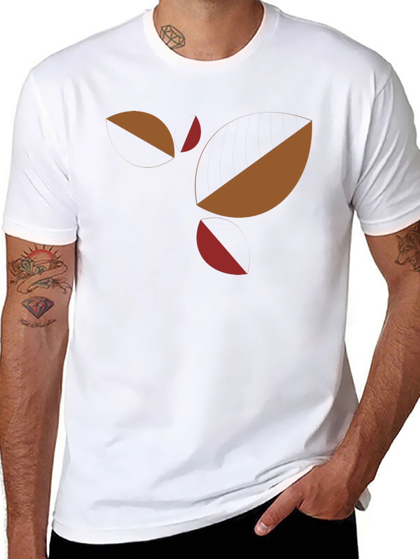 Abstract Geometric Graphic Tee - Black