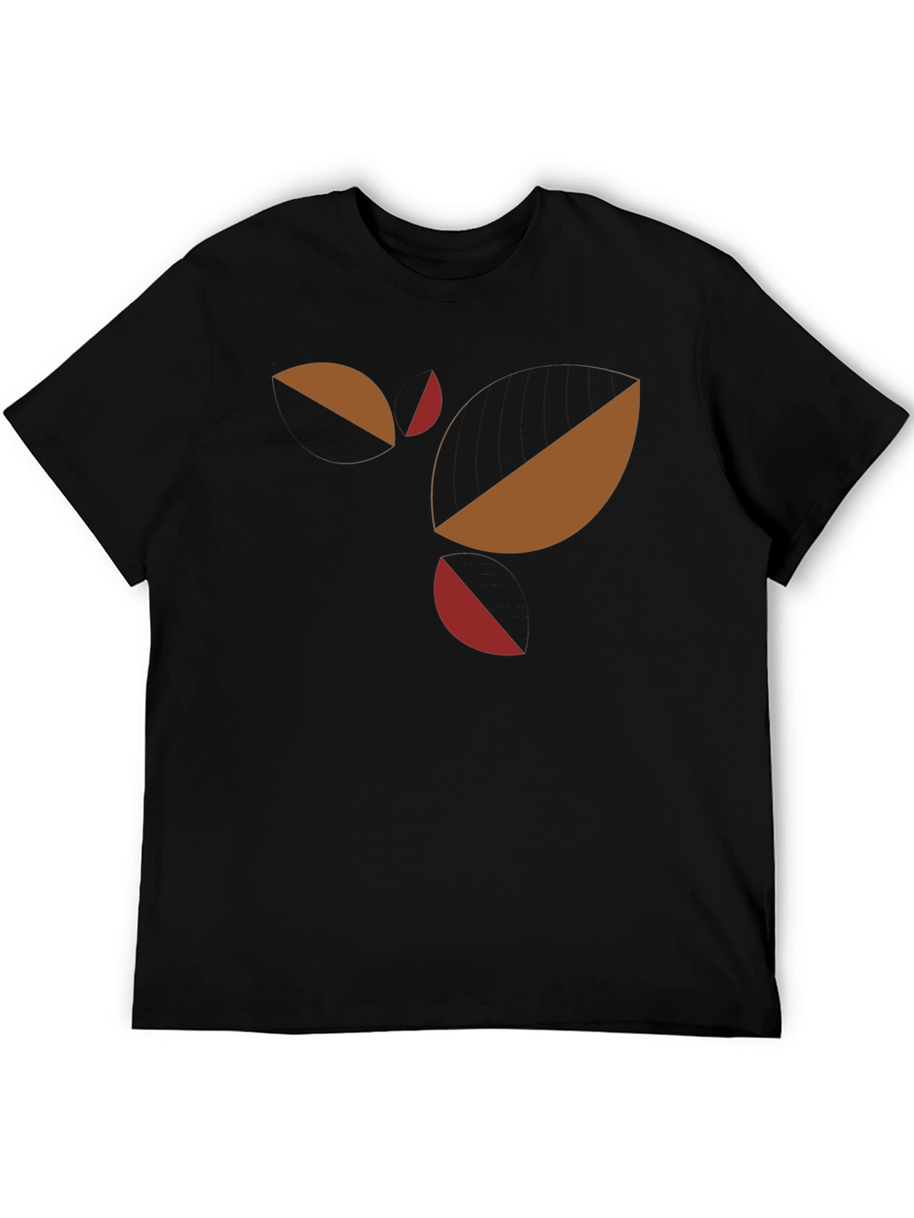 Abstract Geometric Graphic Tee - Black