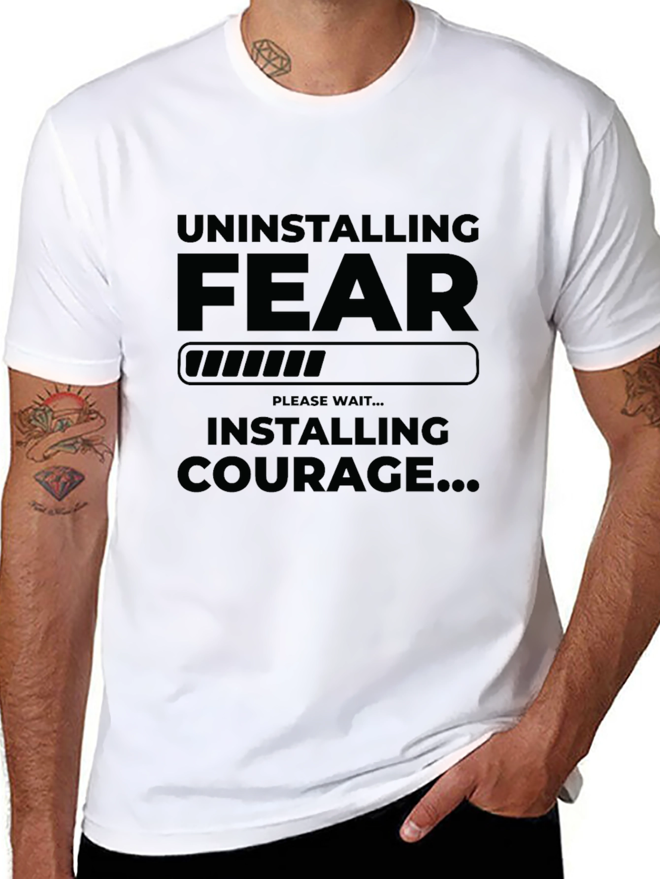 Uninstalling Fear Installing Courage Graphic T-Shirt