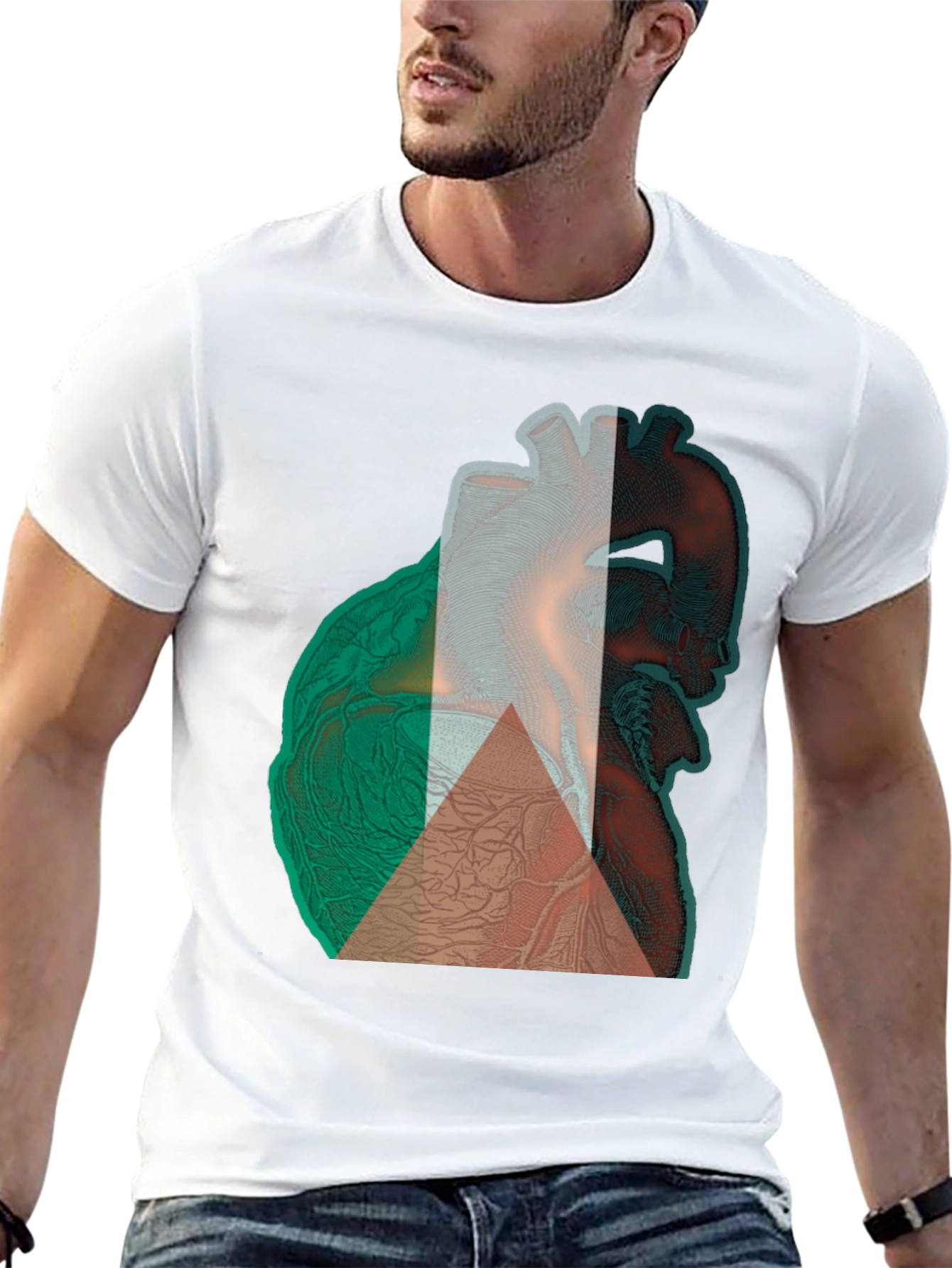 Anatomical Heart Tee - Black Cotton Graphic T-Shirt