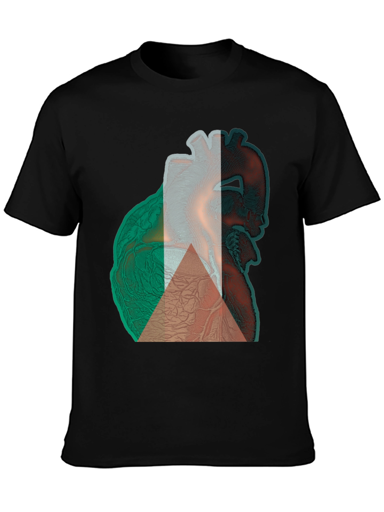 Anatomical Heart Tee - Black Cotton Graphic T-Shirt