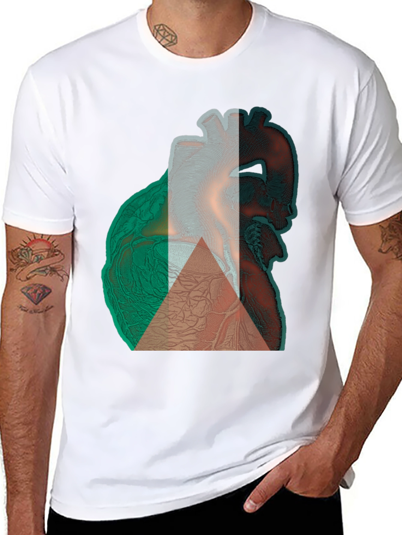 Anatomical Heart Tee - Black Cotton Graphic T-Shirt