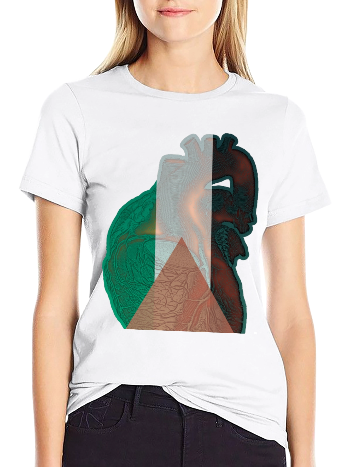 Anatomical Heart Tee - Black Cotton Graphic T-Shirt
